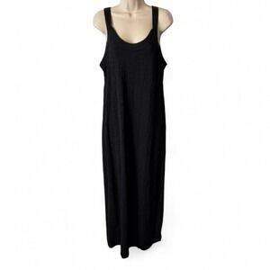 LOFT Black Sleeveless Scoop Neck Maxi Dress, Women's Size L